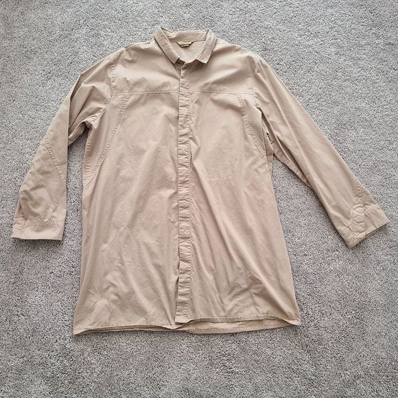 Shukr Tan Brown Button Up Long Sleeve Islamic Shirt Size XL EUC - Picture 1 of 10